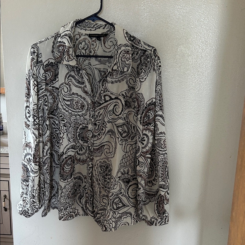 Black and White Paisley Blouse